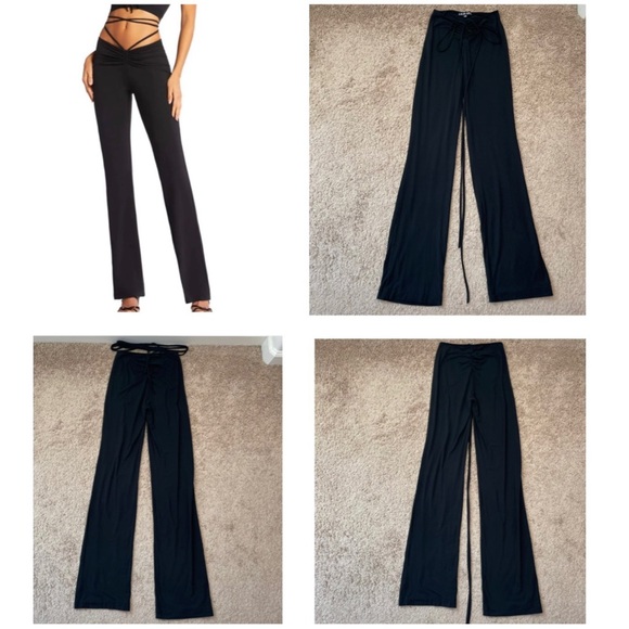 I.AM.GIA Black Halo Pants Celebrity Favorite Sexy Tie Waist Flared Pant Size XS - Picture 15 of 16